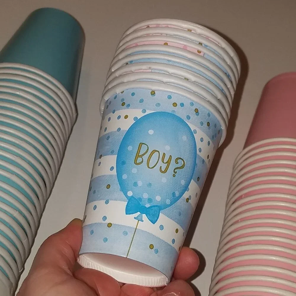 Baby Shower Gender Reveal Party Lot Napkins Plates Cups Thank You Cards Boy Girl